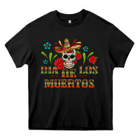 Black dia de los muertos Heavy Core Tee - texasbilliewilder