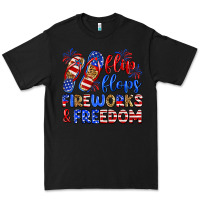Black flip flops fireworks and freedom Premium Tee - Zillion Design Studio