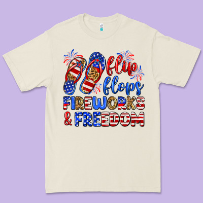 Flip Flops Fireworks And Freedom Premium Tee Designed By Zillion Design Studio