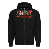 Black Howdy Christmas Santa Zipper Hoodie - NancyCooperArtShop