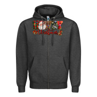 Charcoal Heather Howdy Christmas Santa Zipper Hoodie - NancyCooperArtShop