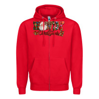 Red Howdy Christmas Santa Zipper Hoodie - NancyCooperArtShop