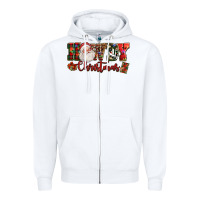 White Howdy Christmas Santa Zipper Hoodie - NancyCooperArtShop