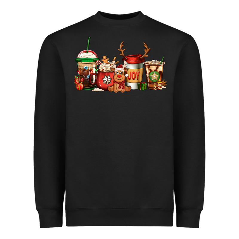 Reindeer Christmas Coffee Cups Heavyweight Sweatshirt by Jasminsmagicworld | Teevron