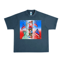 Midnight Navy american flag  and america Urban Heavy Tee - AdoDesignShop