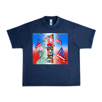 Navy american flag  and america Urban Heavy Tee - AdoDesignShop