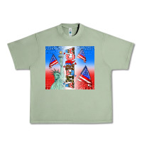 Oil Green american flag  and america Urban Heavy Tee - AdoDesignShop