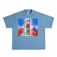 Pebble Blue american flag  and america Urban Heavy Tee - AdoDesignShop
