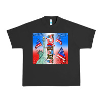 Pigment Black american flag  and america Urban Heavy Tee - AdoDesignShop