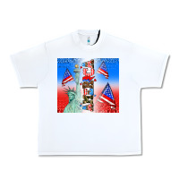 White american flag  and america Urban Heavy Tee - AdoDesignShop