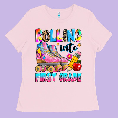 Rolling Into First Grade Ladies Tee Designed By Texasbilliewilder