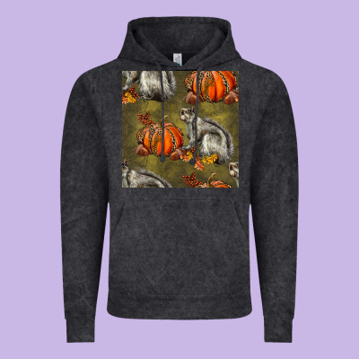 Squirrel Pumpkin Seamless Vintage Hoodie Designed By Bundleandbundleshop