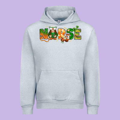 St. Patrick's Day Nurse With Gnome Urban Hoodie Designed By Howdyjamesfarm