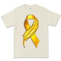 Bone Childhood Cancer Ribbon with Feather Premium Tee - texasbilliewilder