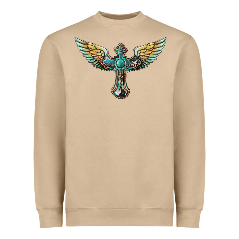 Western Cross Wings Heavyweight Sweatshirt by BarkalooDesign | Teevron