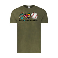 Vintage Olive peace love baseball Vintage Tee - Artiststas