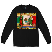 Black mexico flag our lady of guadalupe san judas sunflower Long Sleeve Tee - JahusDesignShop