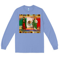Colony Blue mexico flag our lady of guadalupe san judas sunflower Long Sleeve Tee - JahusDesignShop