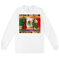 White mexico flag our lady of guadalupe san judas sunflower Long Sleeve Tee - JahusDesignShop