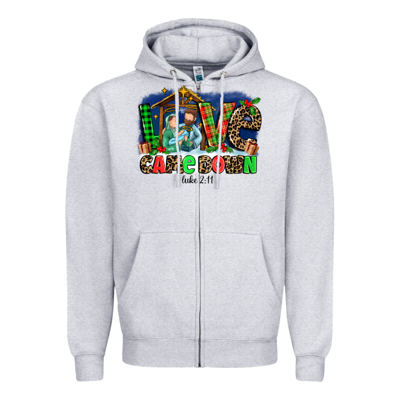 Love Came  Down Luke 2 11 Zipper Hoodie by MaliasSmallBusiness | Teevron
