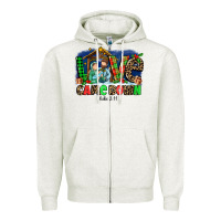 Oatmeal Heather Love Came  Down Luke 2 11 Zipper Hoodie - MaliasSmallBusiness