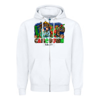 White Love Came  Down Luke 2 11 Zipper Hoodie - MaliasSmallBusiness
