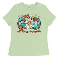 Matcha with god all things are possible daisy Ladies Tee - Zillion Design Studio