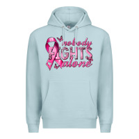 Blue Mist nobody fights alone cancer Premium Hoodie - NancyCooperArtShop