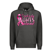 Charcoal Heather nobody fights alone cancer Premium Hoodie - NancyCooperArtShop