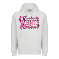 Dove Grey nobody fights alone cancer Premium Hoodie - NancyCooperArtShop