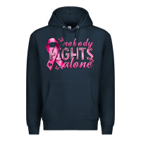 Navy nobody fights alone cancer Premium Hoodie - NancyCooperArtShop