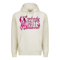 Oatmeal Heather nobody fights alone cancer Premium Hoodie - NancyCooperArtShop