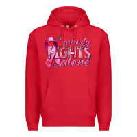 Red nobody fights alone cancer Premium Hoodie - NancyCooperArtShop