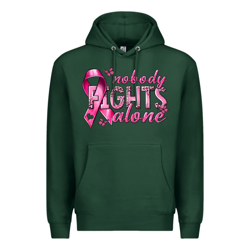 Nobody Fights Alone Cancer Premium Hoodie by NancyCooperArtShop | Teevron