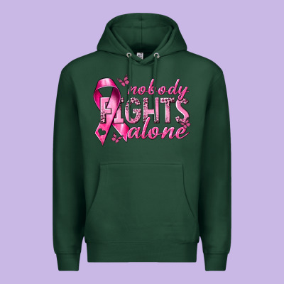Nobody Fights Alone Cancer Premium Hoodie Designed By Nancycooperartshop