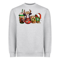 Heather Grey christmas baby calf coffee cups Heavyweight Sweatshirt - Jasminsmagicworld