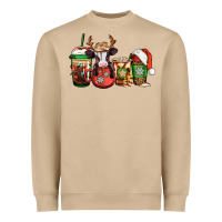 Christmas Baby Calf Coffee Cups Heavyweight Sweatshirt | Teevron
