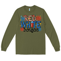 Army Green red white boujee Long Sleeve Tee - MaliasSmallBusiness