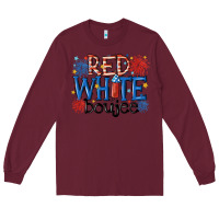 Burgundy red white boujee Long Sleeve Tee - MaliasSmallBusiness