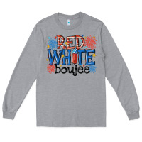 Heather Grey red white boujee Long Sleeve Tee - MaliasSmallBusiness
