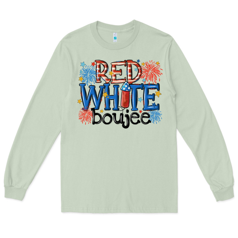 Red White Boujee Long Sleeve Tee by MaliasSmallBusiness | Teevron
