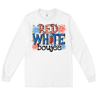 White red white boujee Long Sleeve Tee - MaliasSmallBusiness