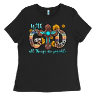 Black with god all things are possible cross Ladies Tee - Zillion Design Studio