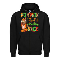Black Pumpkin Spice And Everything Nice Zipper Hoodie - MaliasSmallBusiness