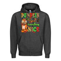 Charcoal Heather Pumpkin Spice And Everything Nice Zipper Hoodie - MaliasSmallBusiness