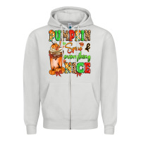 Dove Grey Pumpkin Spice And Everything Nice Zipper Hoodie - MaliasSmallBusiness
