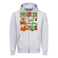 Heather Grey Pumpkin Spice And Everything Nice Zipper Hoodie - MaliasSmallBusiness