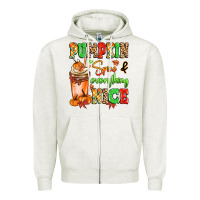 Oatmeal Heather Pumpkin Spice And Everything Nice Zipper Hoodie - MaliasSmallBusiness