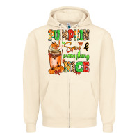 Sandshell Pumpkin Spice And Everything Nice Zipper Hoodie - MaliasSmallBusiness