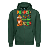 Sports Green Pumpkin Spice And Everything Nice Zipper Hoodie - MaliasSmallBusiness